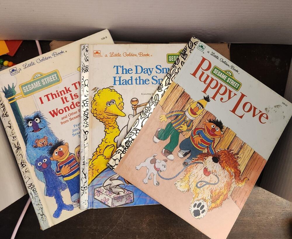 Lot of 3 Vintage Sesame Street Little Golden Books